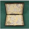 Image 2 : Antique brass inlaid box approx. 10-1/2” x 7”  x 2-1/4” in overall very good condition  showing blac