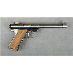 Ruger Mark I semi-auto target pistol, .22LR  cal., 7” round barrel, black finish,  checkered thumb r