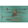 Image 1 : Lot of misc. uncleaned decorator items  including a forked spear head, two  blacksmith’s tools and a