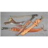 Image 1 : Bonanza lot of five machetes including a  Collins & Co. in tooled leather scabbard, a  wide bladed c