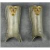 Image 1 : Pair of metal forearm guards approx. 10”  overall each with brass decorative appliqués  in overall g