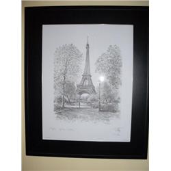French print of Paris Eiffel Tower with frame