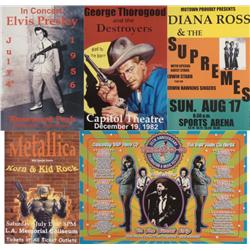 5 Concert Posters Music Metallica Elvis Supremes