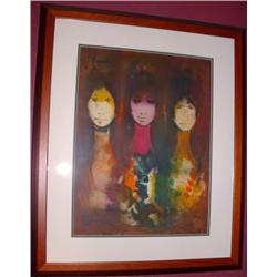 Sisters by Vardi Signed Acrylic Painting