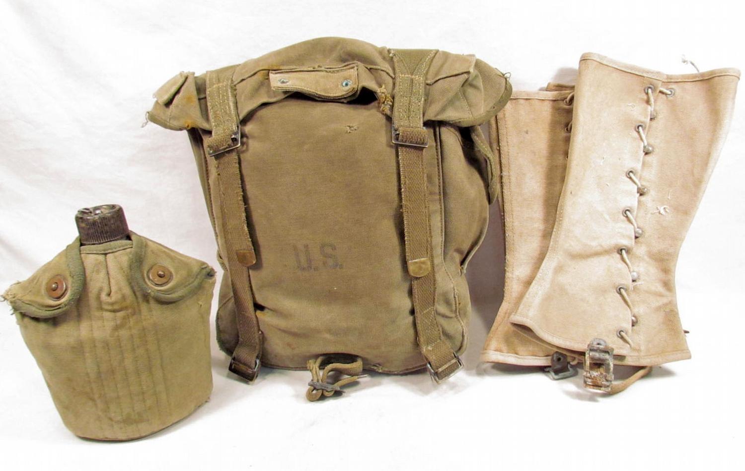 LOT OF US WW2 ARMY FIELD GEAR