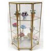 Image 1 : SMALL GLASS DISPLAY CASE W/ MINIATURE PORCELAIN FLOWERS
