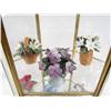 Image 2 : SMALL GLASS DISPLAY CASE W/ MINIATURE PORCELAIN FLOWERS
