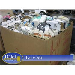 PALLET/BOX OF DISHES, SOAP DISPENSERS,