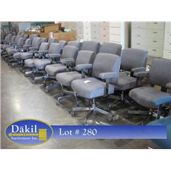 GREY CASTERED ARM CHAIRS (X25)