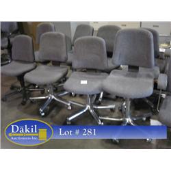 GREY CASTERED CHAIRS (X8)
