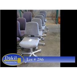 GREY CASTERED CHAIRS (X5)