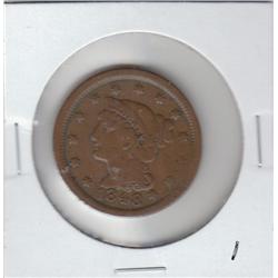 1848 LARGE CENT BRAIDED HAIR