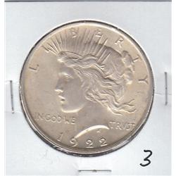 1922 HIGH GRADE $1 PEACE