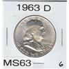 Image 1 : 1963 D FRANKLIN HALF FLASHY MS 63