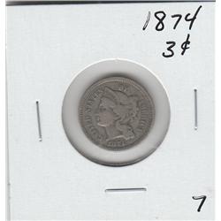 1874 3 CENT PIECE