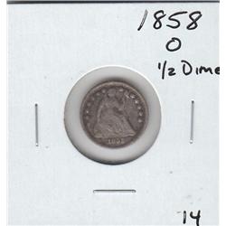 1858 O 1/2 DIME