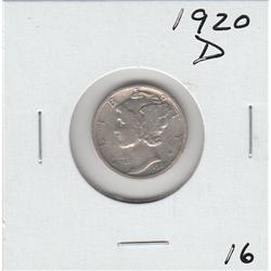 1920 D MERCURY DIME MID GRADE