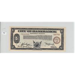 $5 HAMTRAMCK MICHIGAN OBSOLETE