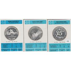 3 SILVER ROUNDS COMMEMORATIVE CLAD VERY LOW MINTAGE