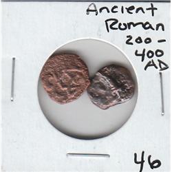 2 ANCIENT ROMAN COINS 200-400 AD NICE DETAILS