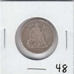 1886 SEATED DIME