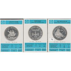 3 SILVER ROUNDS COMMEMORATIVE CLAD VERY LOW MINTAGE