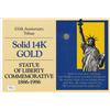 Image 1 : SOLID 14 KARAT GOLD LIBERTY COMMEMORATIVE