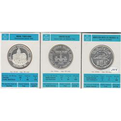 3 SILVER ROUNDS COMMEMORATIVE CLAD VERY LOW MINTAGE