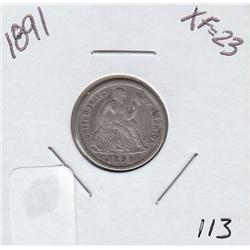 1891 SEATED DIME NICE DETAILS