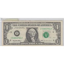 295 ENGRAVING ERROR NOTE $1