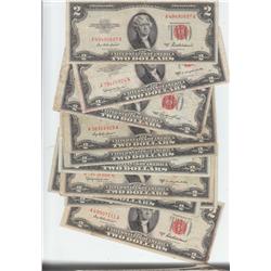 10 $2 RED SEALS LEGAL TENDER