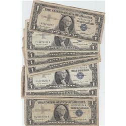 11 SILVER CERTIFICATES WITH STAR $1 1957 1935