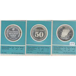 3 SILVER ROUNDS COMMEMORATIVE CLAD VERY LOW MINTAGE