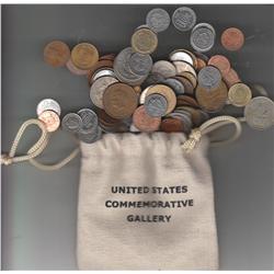 CANVAS BAG OF FOREIGN COINS