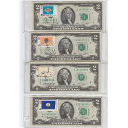 GROUP OF 4 $2 FIRST DAY ISSUES WITH STAMP 1976