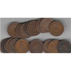 20 PRE 1900 INDIAN HEAD CENTS ASSORTED DATES