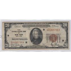 $20 FRBN 1929 """NEW YORK"""