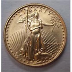 $5 AMERICAN GOLD EAGLE 999.9 FINE GEM BU 1/10 OUNCE GOLD