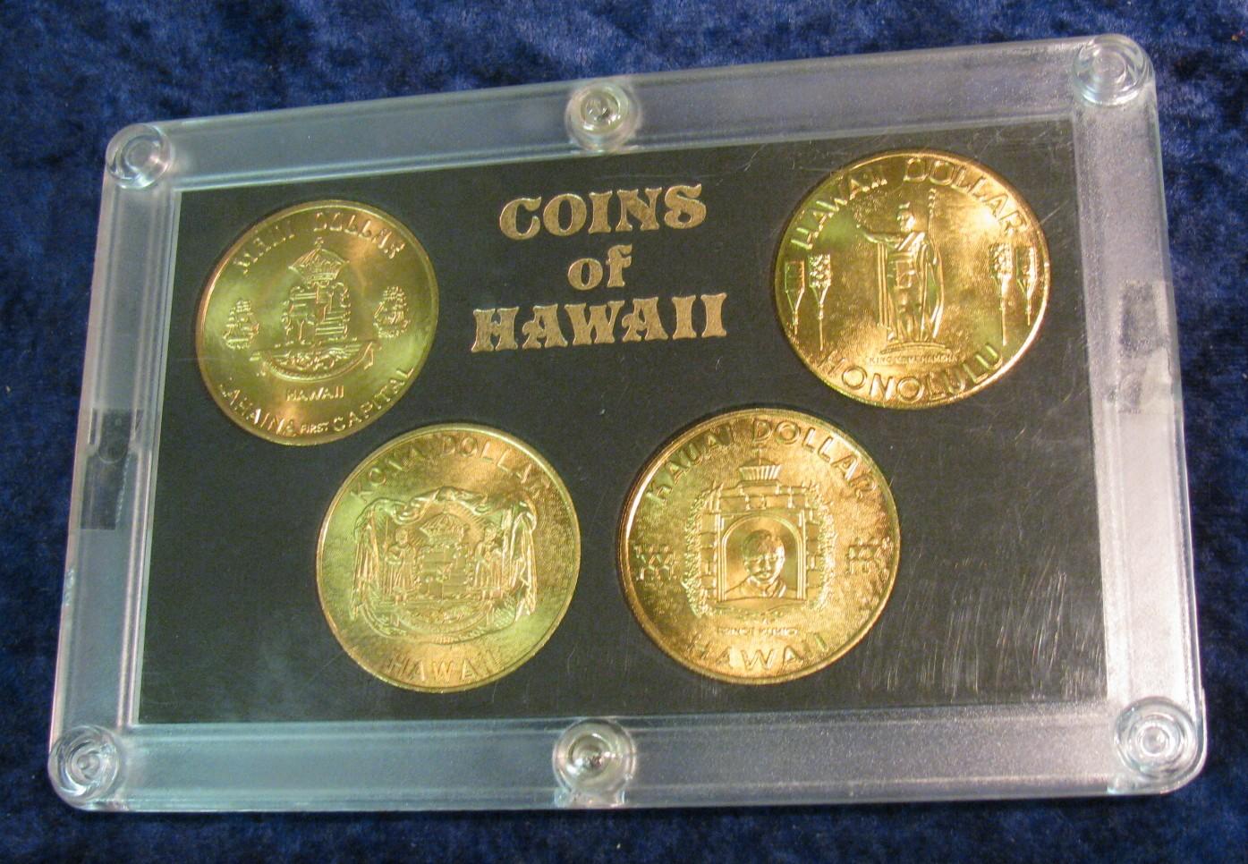 742. "Coins of Hawaii" Fourpiece Medal. Brass. 39mm.