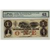 The International Bank of Canada 1858 $1 17102 CH-380-10-10-08a PMG UNC63