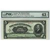 Image 1 : The Molsons Bank 1922 $5 021163 CH-490-40-02 PMG UNC63 EPQ