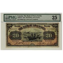 The Bank of Nova Scotia 1925 $20 028952 CH-550-28-18 PMG VF25