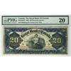 Image 1 : The Royal Bank of Canada 1909 $20 046465 CH-630-10-04-22 PMG VF20, only 9 examples known.  Belived t