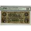 Image 1 : The  St, Stephens Bank 1880 $1 22457 CH-675-20-04-04 PMG VG10.  Only 7 pieces known.  Rare.