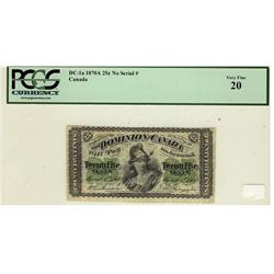 1870 25¢ DC-1a PCGS VF20