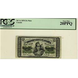 1870 25¢ DC-1c PCGS VF20 PPQ