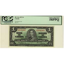 1937 $1 BC-21a E/A9151265 PCGS AU58PPQ