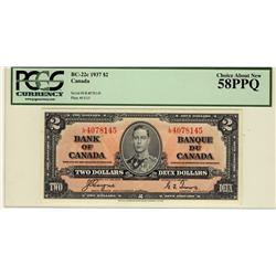 1937 $2 BC-22c L/R4078145 PCGS AU58PPQ