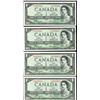 Image 1 : 1954 $1 BC-29a #HA1572834/835 & #0535812/813.  Lot of 2 pairs of consecutive notes.  Original AU to 