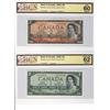 Image 1 : 1954 $1 BC-29a UNC62 & BC-30a UNC60.  Lot of 2 notes both BCS graded.